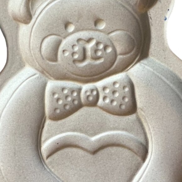 Vtg 1991 THE PAMPERED CHEF Teddy Bear Stoneware Cookie Mold Form Biscuits - Picture 2 of 6